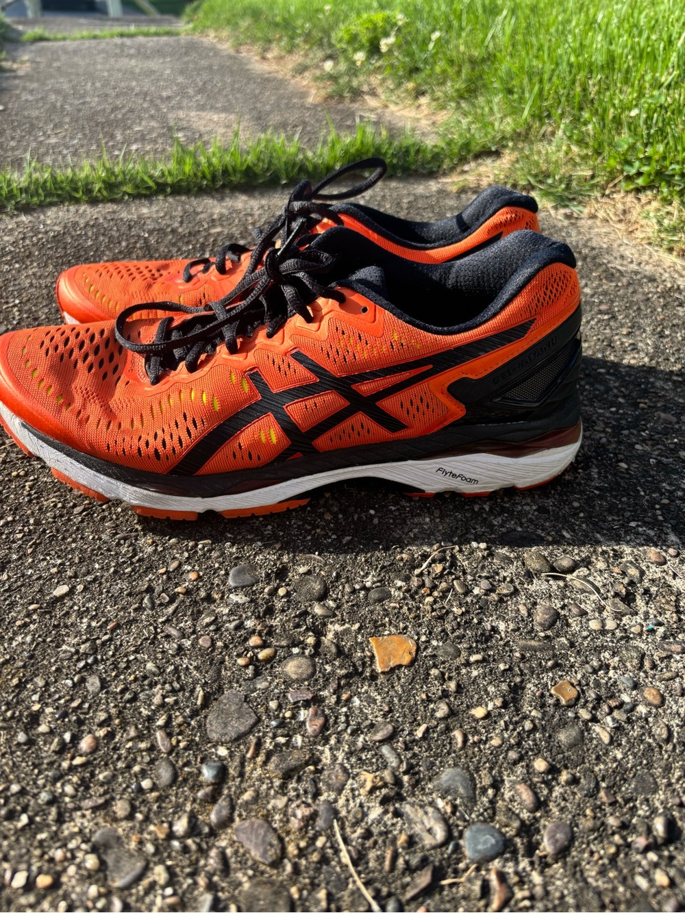 ASICS Gel-Kayano Orange Black Lace-Up Running & Jogging Low Top Sneaker T646N